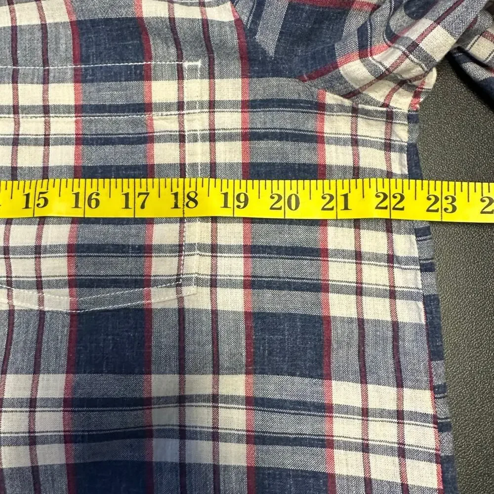 J. Crew Flannel Boy Fit Half Button Long Sleeve Shirt Size L - Picture 7 of 8